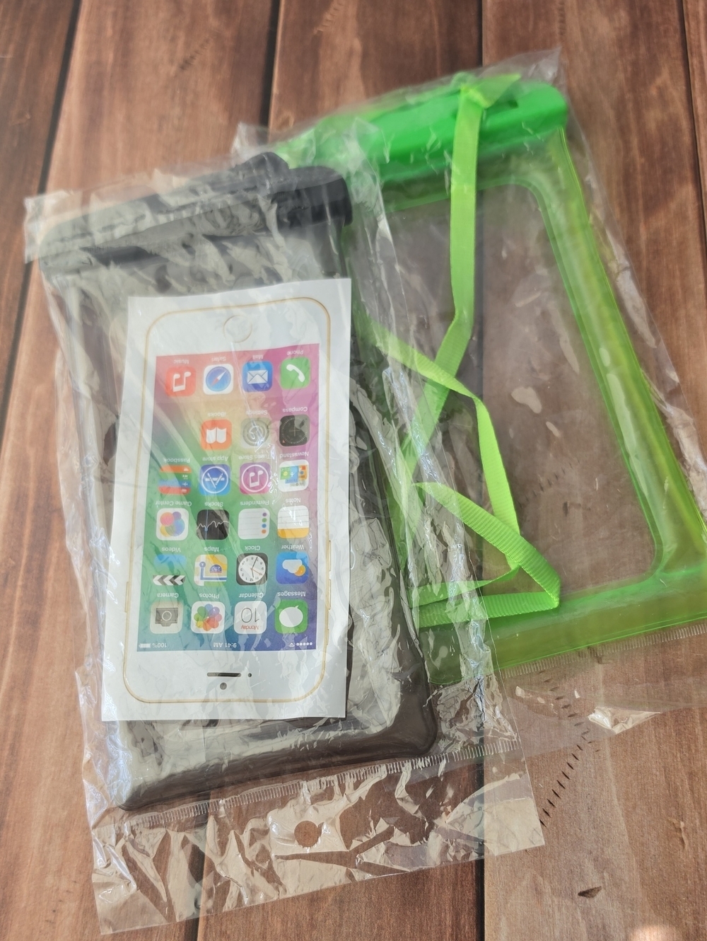 Waterproof Phone Pouch with Neon Green Frame